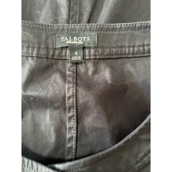 Talbots Womens Black Sleeveless Button-Front Dress With Ruffle Detail Size 4 LBD - Picture 3 of 10